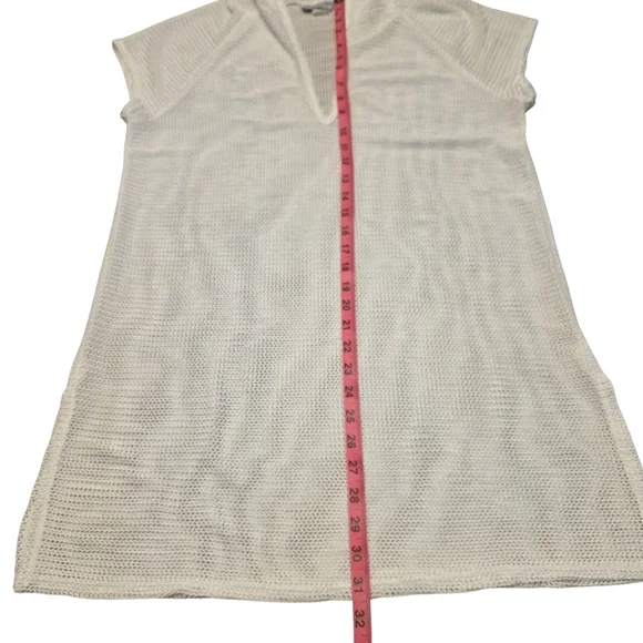 Jordan Taylor White Mesh Hooded Swim Cover-Up Size L - Picture 9 of 10